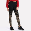 Camo Stitching Casual Leggings