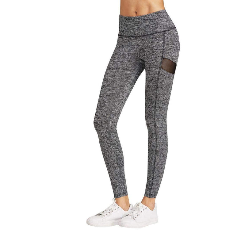 Textured Grey Running Fitness Leggings