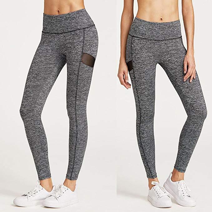 Textured Grey Running Fitness Leggings
