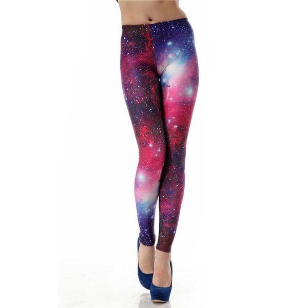 Digital Galaxy Print High Waist Leggings