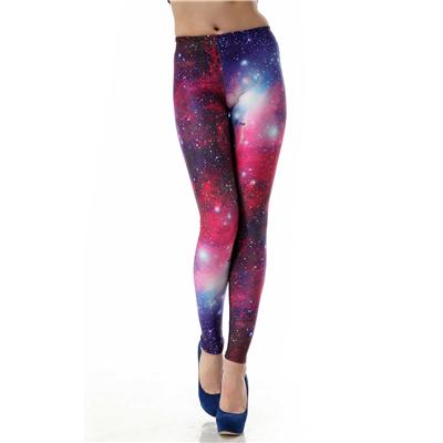 Digital Galaxy Print High Waist Leggings