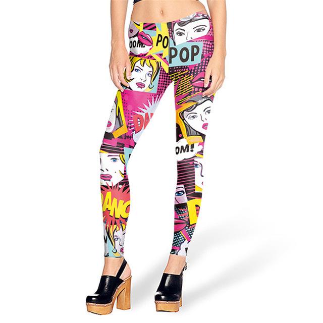 Digital Spray Graffiti Print Leggings