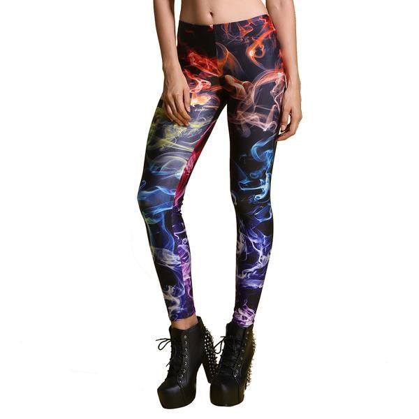 Coloured Smoke Print Leggings
