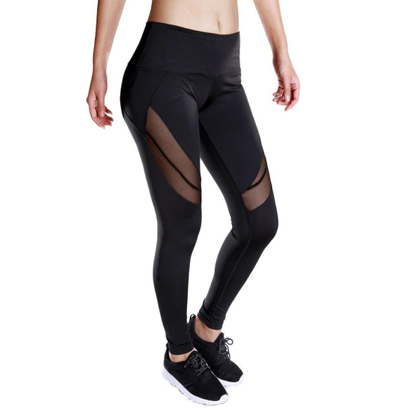 Patchwork Mesh Fitness High Waist Leggings