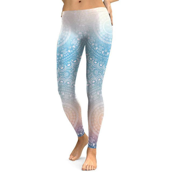 Lotus Aztec Ombre Print Leggings