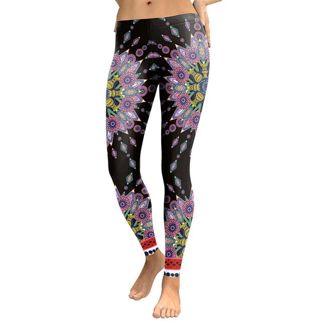 European Mandala Flower Print Leggins