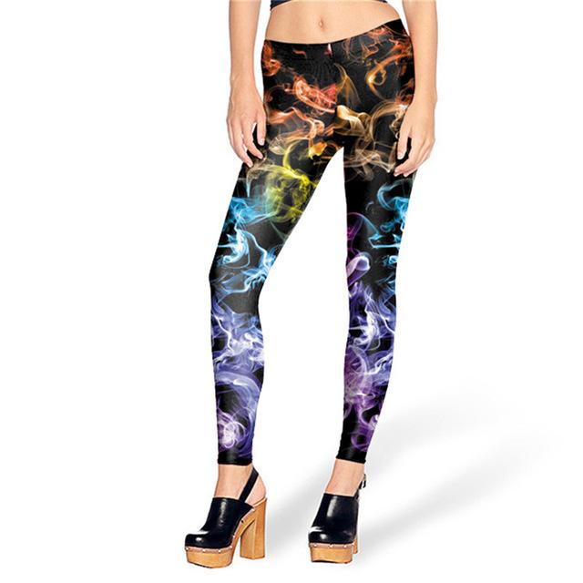 Coloured Smoke Print Leggings