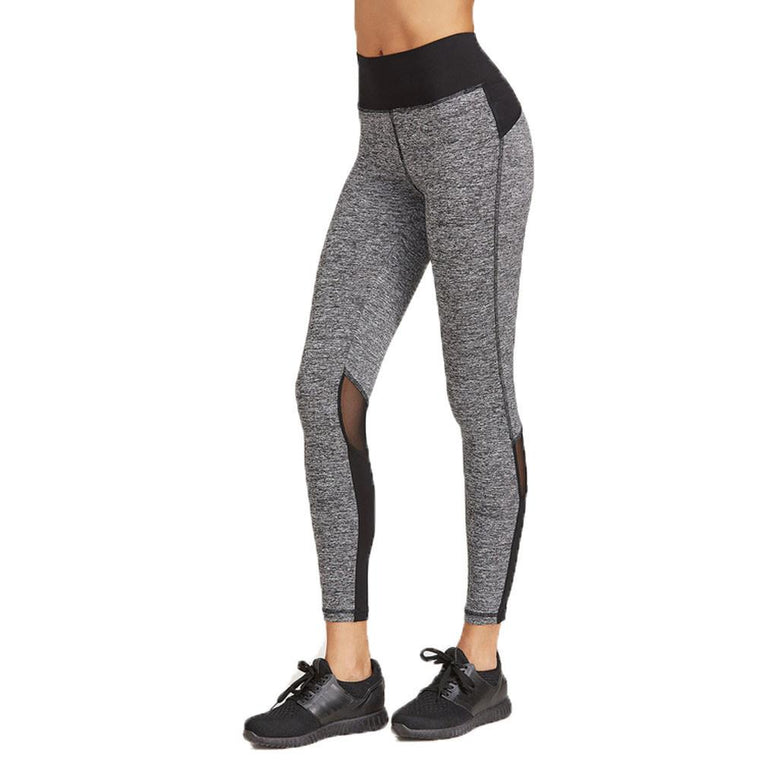 Grey Breathable Mesh Fitness Leggings