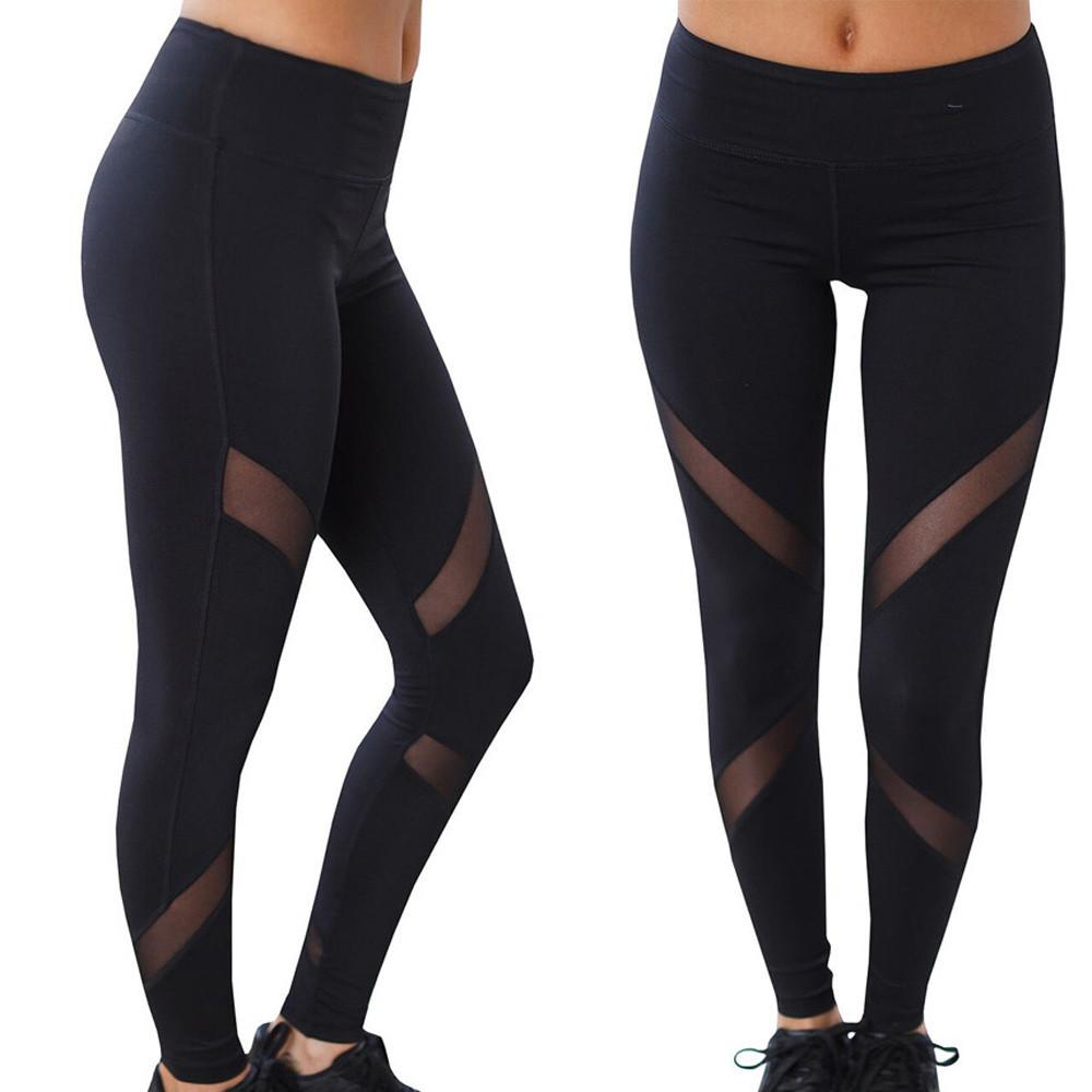 High Waist Patchwork Mesh Leggings