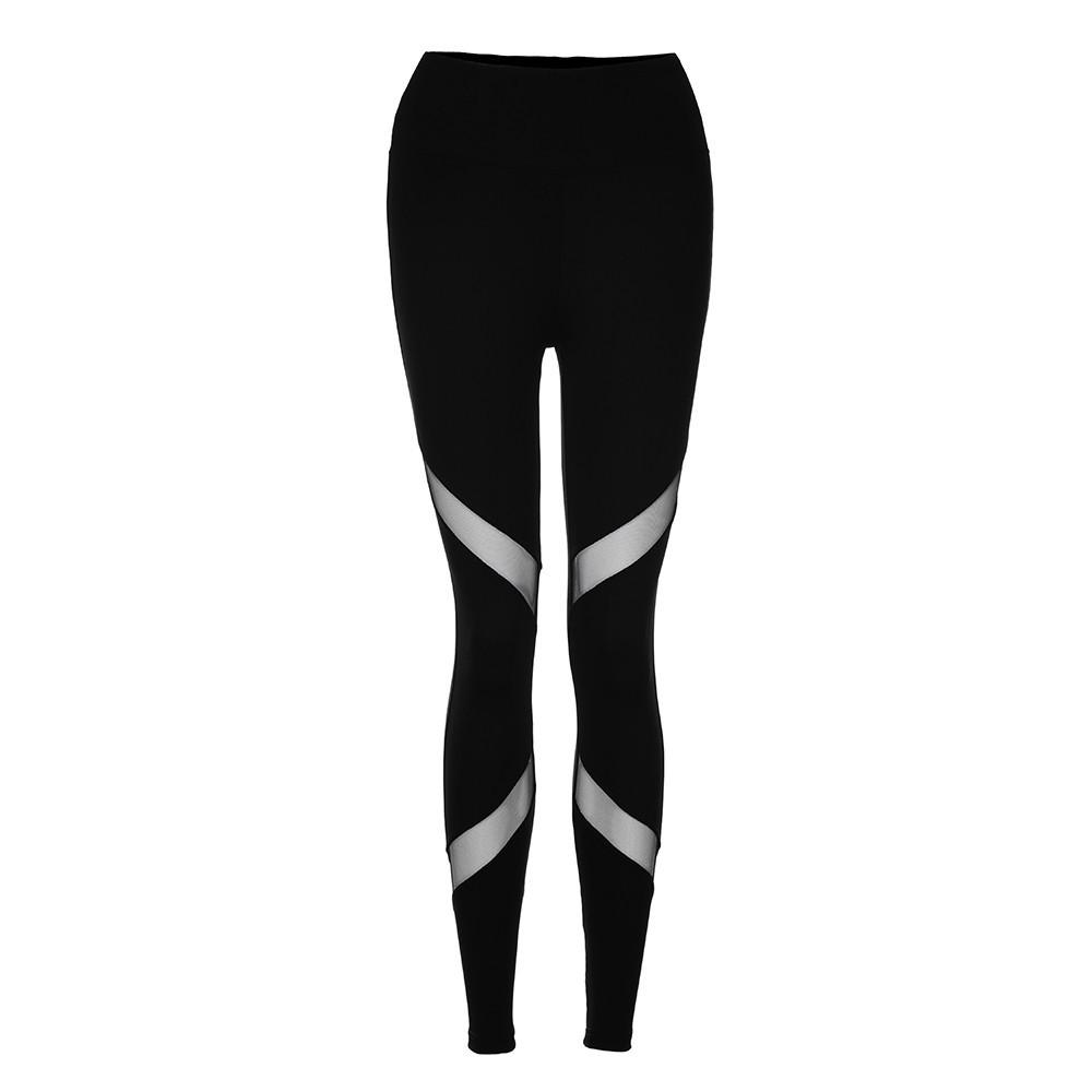 High Waist Patchwork Mesh Leggings