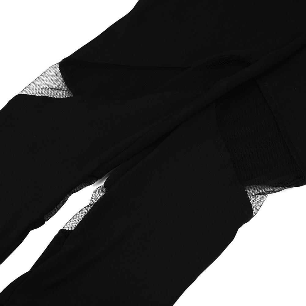 High Waist Patchwork Mesh Leggings