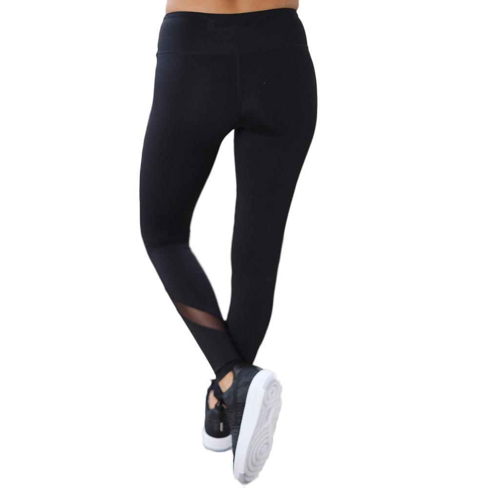 High Waist Patchwork Mesh Leggings