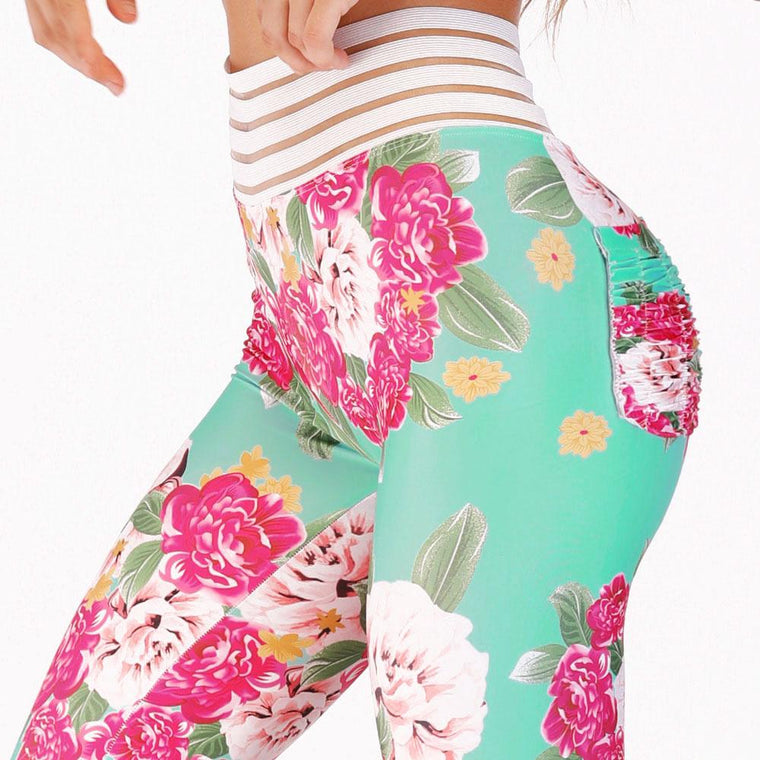 Flower Print Quick Dry Fitness Leggings