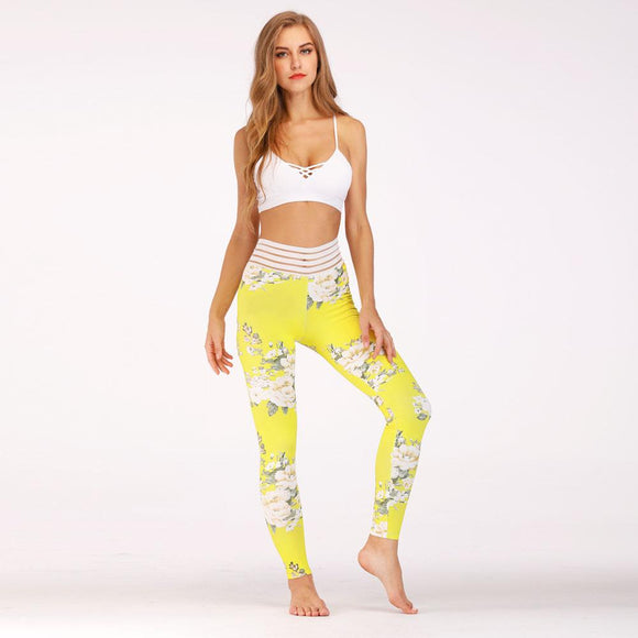 Flower Print Quick Dry Fitness Leggings
