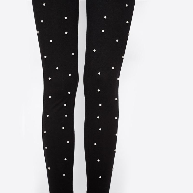 Pearl Beading High Waisted Leggings